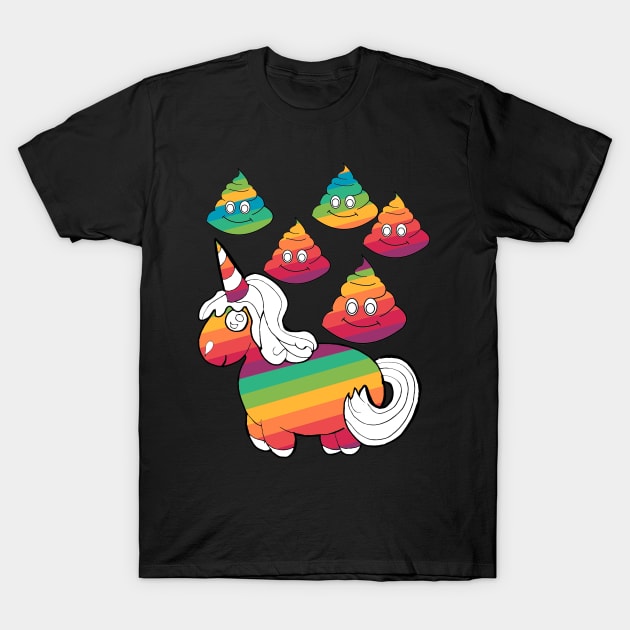 Rainbow Unicorn Poop Design Cool T-Shirt by GreenCowLand